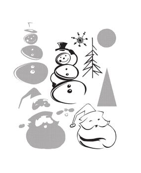 Stampers Anonymous Halftone Christmas Tim Holtz Cling Stamps (CMS204)