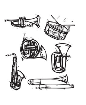 Stampers Anonymous Carved Instruments Tim Holtz Cling Stamps (CMS205)