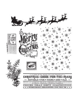 Stampers Anonymous Christmas Nostalgia Tim Holtz Cling Stamps (CMS207)