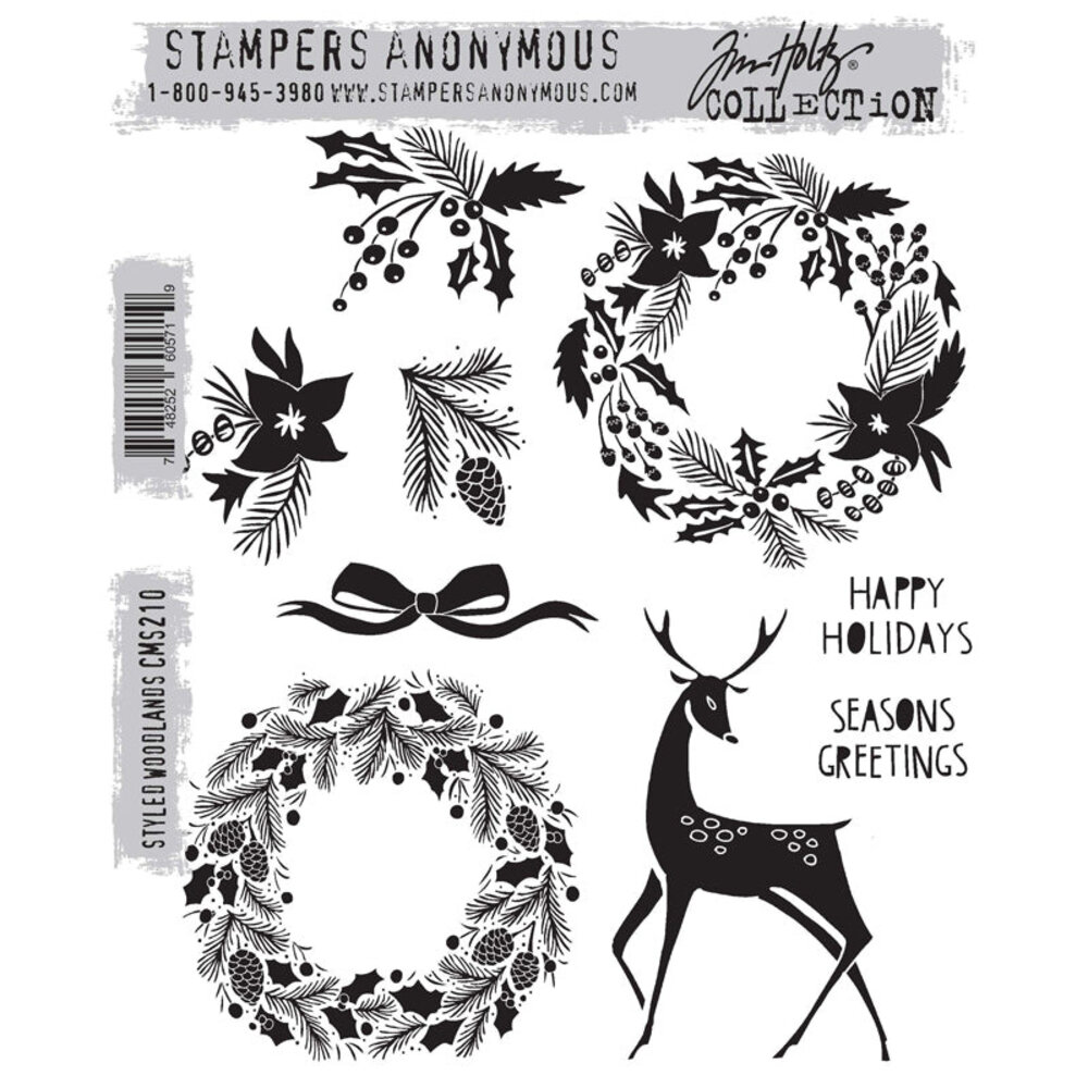 Stampers Anonymous Styled Woodlands Tim Holtz Cling Stamps (CMS210)