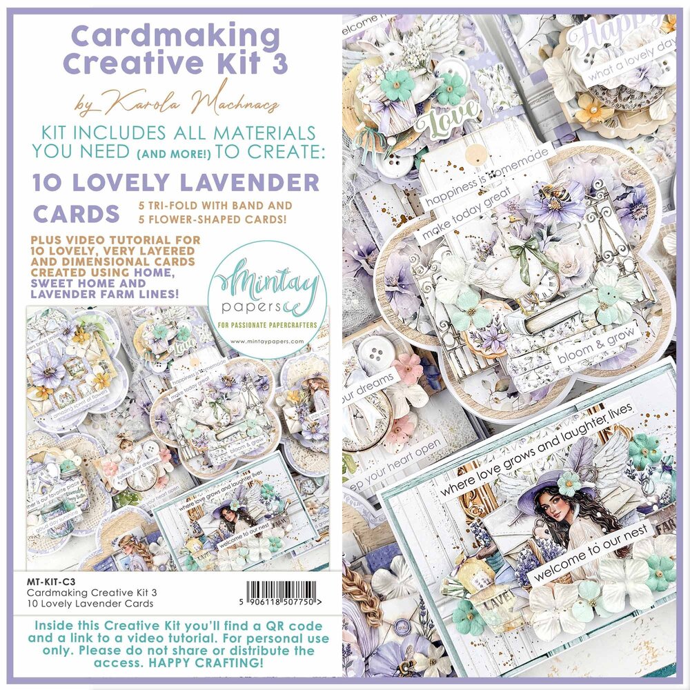 Mintay Creative Kit 3 Cardmaking 10 Lovely Lavender Cards (MT-KIT-C3)