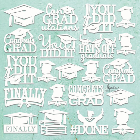 Mintay Chippies Decor 12x12 Inch Element Sheet Graduation (MT-CHIP2-D121) Mintay Chippies Decor 12x12 Inch Element Sheet Graduation (MT-CHIP2-D121)