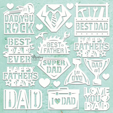Mintay Chippies Decor 12x12 Inch Element Sheet Father's Day (MT-CHIP2-D120) Mintay Chippies Decor 12x12 Inch Element Sheet Father's Day (MT-CHIP2-D120)