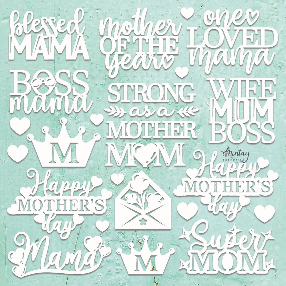 Mintay Chippies Decor 12x12 Inch Element Sheet Mother's Day (MT-CHIP2-D119)