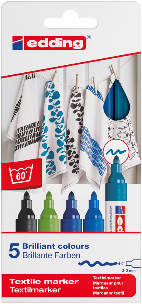 edding e-4500 Textile Marker Set Cool Colours (5pcs) (4-4500-5099) edding e-4500 Textile Marker Set Cool Colours (5pcs) (4-4500-5099)