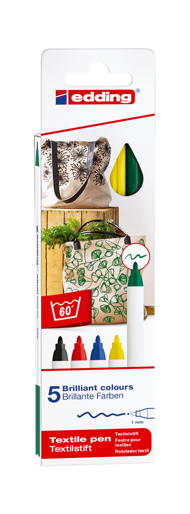 edding e-4600 Textile Pen Set Basic Colours (5pcs) (4-4600-5) edding e-4600 Textile Pen Set Basic Colours (5pcs) (4-4600-5)