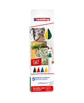 edding e-4600 Textile Pen Set Basic Colours (5pcs) (4-4600-5)