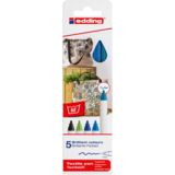 edding e-4600 Textile Pen Set Cool Colours (5pcs) (4-4600-5099)