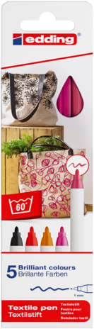 edding e-4600 Textile Pen Set Warm Colours (5pcs) (4-4600-5999) edding e-4600 Textile Pen Set Warm Colours (5pcs) (4-4600-5999)