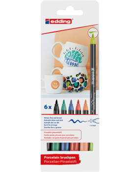 edding e-4200 Porcelain Brush Pen Set Lively (6pcs) (4-4200-6000)