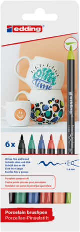 edding e-4200 Porcelain Brush Pen Set Lively (6pcs) (4-4200-6000) edding e-4200 Porcelain Brush Pen Set Lively (6pcs) (4-4200-6000)