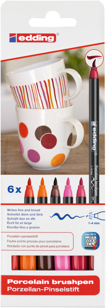 edding e-4200 Porcelain Brush Pen Set Warm (6pcs) (4-4200-6999) edding e-4200 Porcelain Brush Pen Set Warm (6pcs) (4-4200-6999)