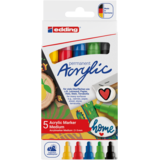 edding e-5100 Acrylic Marker Medium Set Basic (5pcs) (4-5100-5)