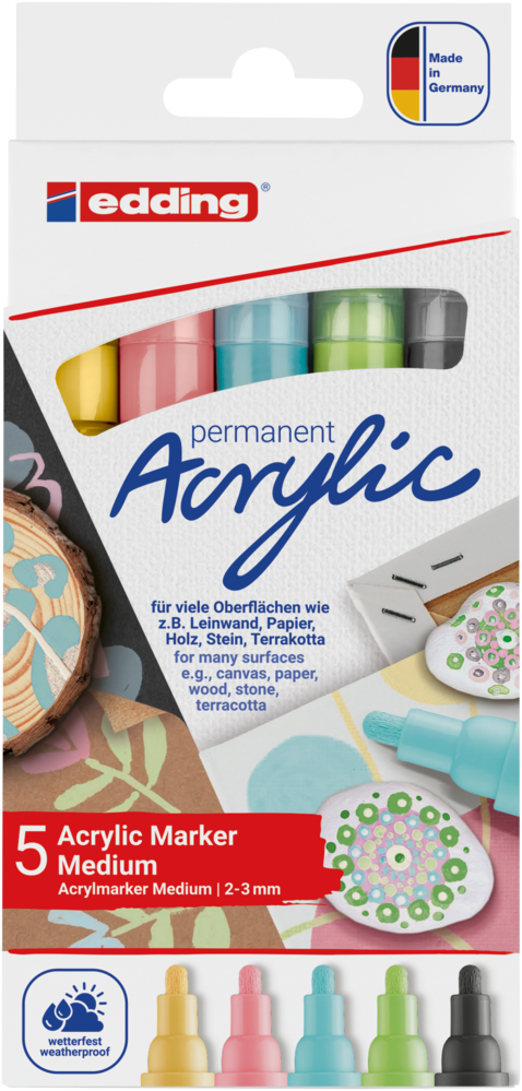 edding e-5100 Acrylic Marker Medium Set Pastel (5pcs) (4-5100-5-099) edding e-5100 Acrylic Marker Medium Set Pastel (5pcs) (4-5100-5-099)