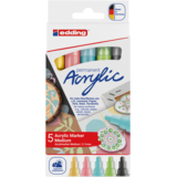 edding e-5100 Acrylic Marker Medium Set Pastel (5pcs) (4-5100-5-099)