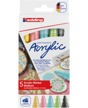 edding e-5100 Acrylic Marker Medium Set Pastel (5pcs) (4-5100-5-099)