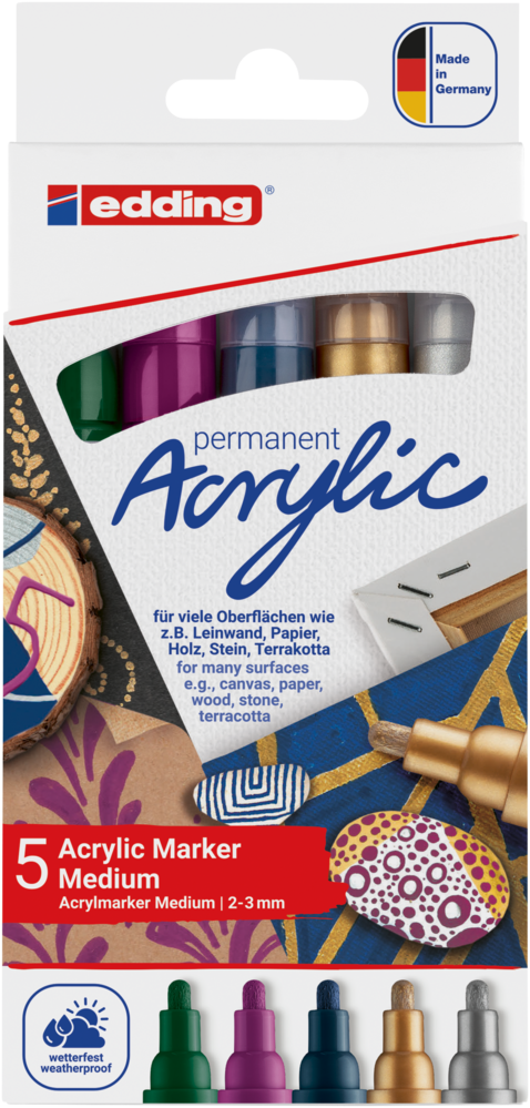 edding e-5100 Acrylic Marker Medium Set Metallic (5pcs) (4-5100-5-999) edding e-5100 Acrylic Marker Medium Set Metallic (5pcs) (4-5100-5-999)