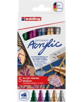 edding e-5100 Acrylic Marker Medium Set Metallic (5pcs) (4-5100-5-999)