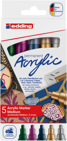 edding e-5100 Acrylic Marker Medium Set Metallic (5pcs) (4-5100-5-999) edding e-5100 Acrylic Marker Medium Set Metallic (5pcs) (4-5100-5-999)