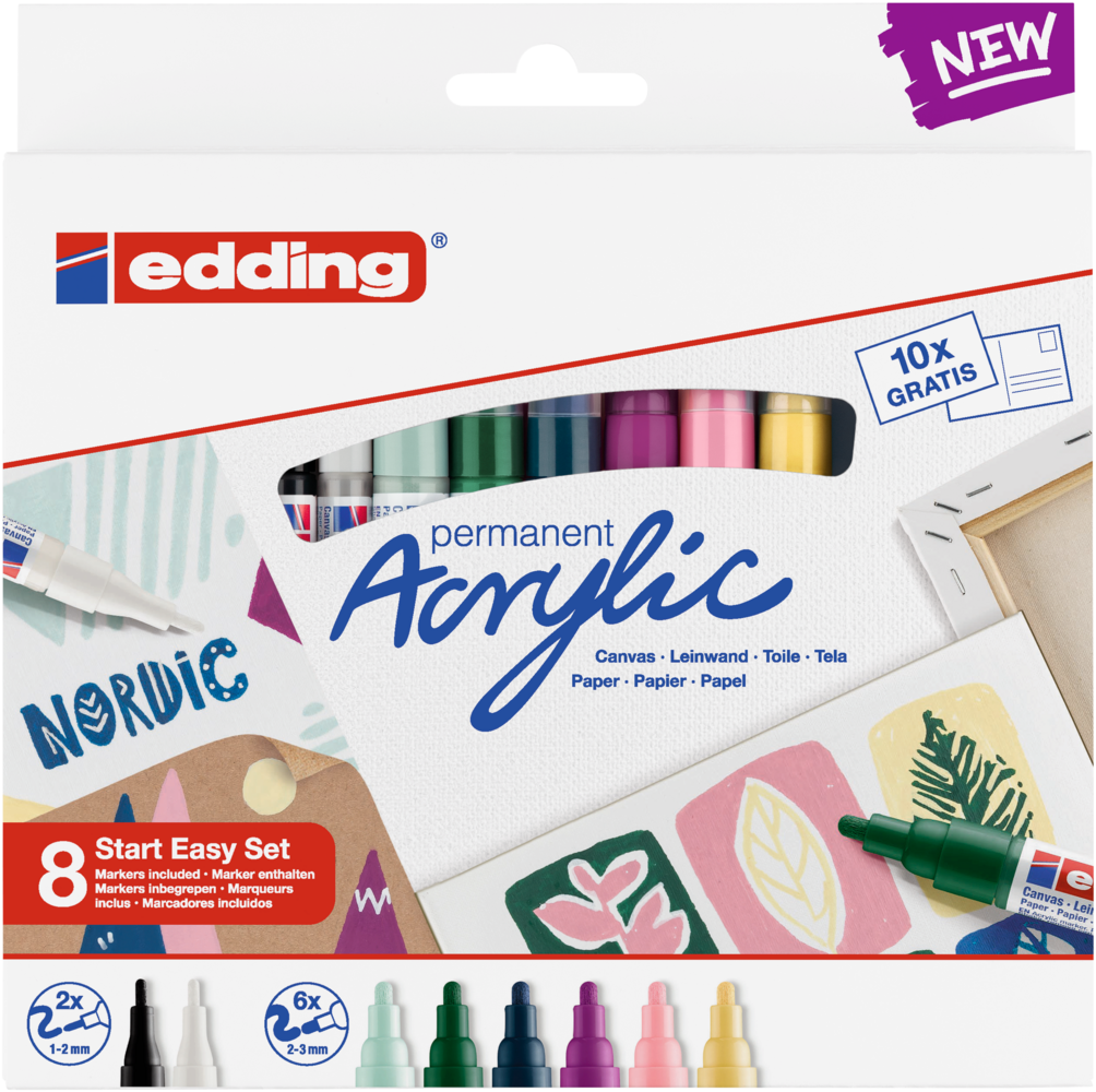 edding e-5100-5300 Acrylic Starter Easy Set Nordic (8pcs) (4-SES8N)