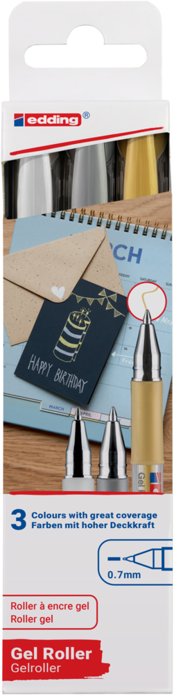 edding e-2185 Gel Roller Set (3pcs) (4-2185-3) edding e-2185 Gel Roller Set (3pcs) (4-2185-3)