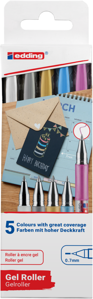 edding e-2185 Gel Roller Set (5pcs) (4-2185-5)