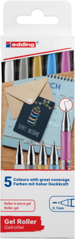 edding e-2185 Gel Roller Set (5pcs) (4-2185-5)