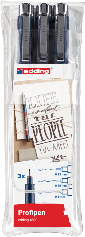 edding e-1800 Profipen Set Black (3pcs) (4-1800-3) edding e-1800 Profipen Set Black (3pcs) (4-1800-3)