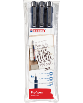 edding e-1800 Profipen Set Black (3pcs) (4-1800-3)