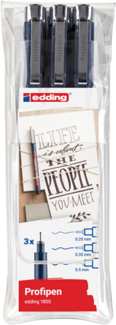 edding e-1800 Profipen Set Black (3pcs) (4-1800-3) edding e-1800 Profipen Set Black (3pcs) (4-1800-3)