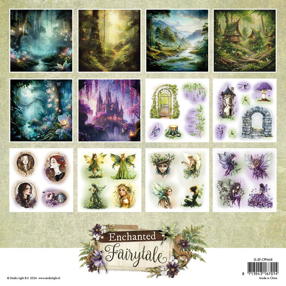 Studio Light Enchanted Fairytale 8x8 Inch Collage Paper Pad (SL-EF-CPP468)
