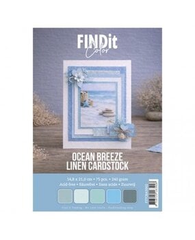 Card Deco Linen Cardstock A5 Ocean Breeze (75pcs) (FITCBA5002)