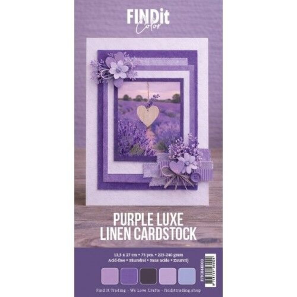 Card Deco Linen Cardstock 4K Purple Luxe (75pcs) (FITCB4k003)
