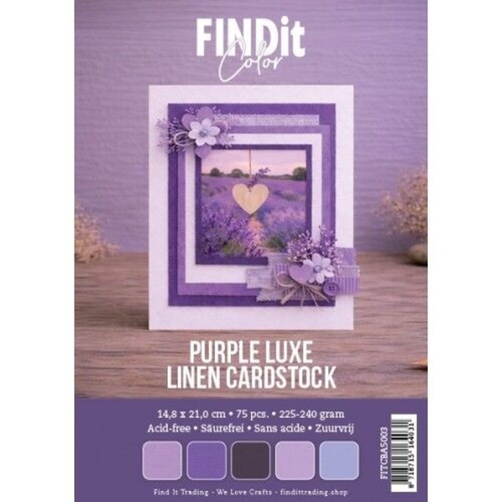 Find It Linen Cardstock A5 Purple Luxe (75pcs) (FITCBA5003)