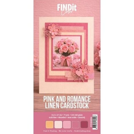 Find It Linen Cardstock 4K Pink and Romance (75pcs) (FITCB4k004)