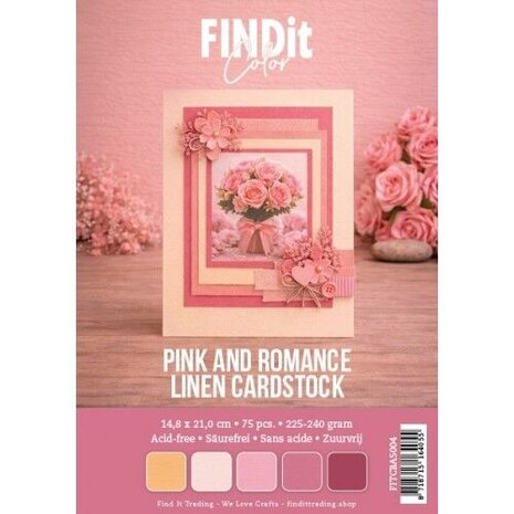 Find It Linen Cardstock A5 Pink and Romance (75pcs) (FITCBA5004)