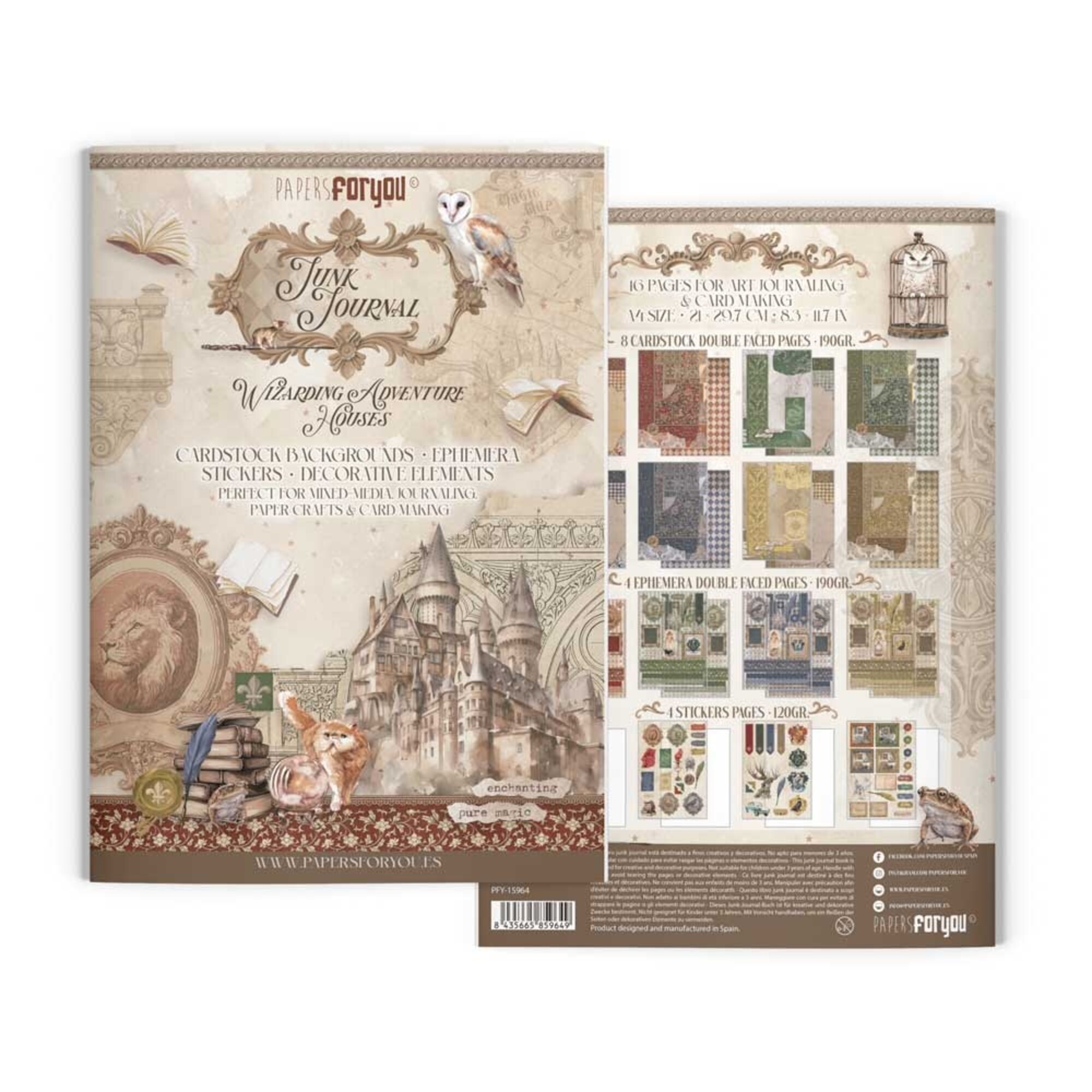 Wizarding Adventure Houses A4 Junk Journal (PFY-15964) - Craftlines B.V.