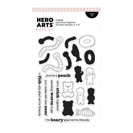 Hero Arts Beary Sweet Stamp Set Let's Stick Together (CM848) Hero Arts Beary Sweet Stamp Set Let's Stick Together (CM848)
