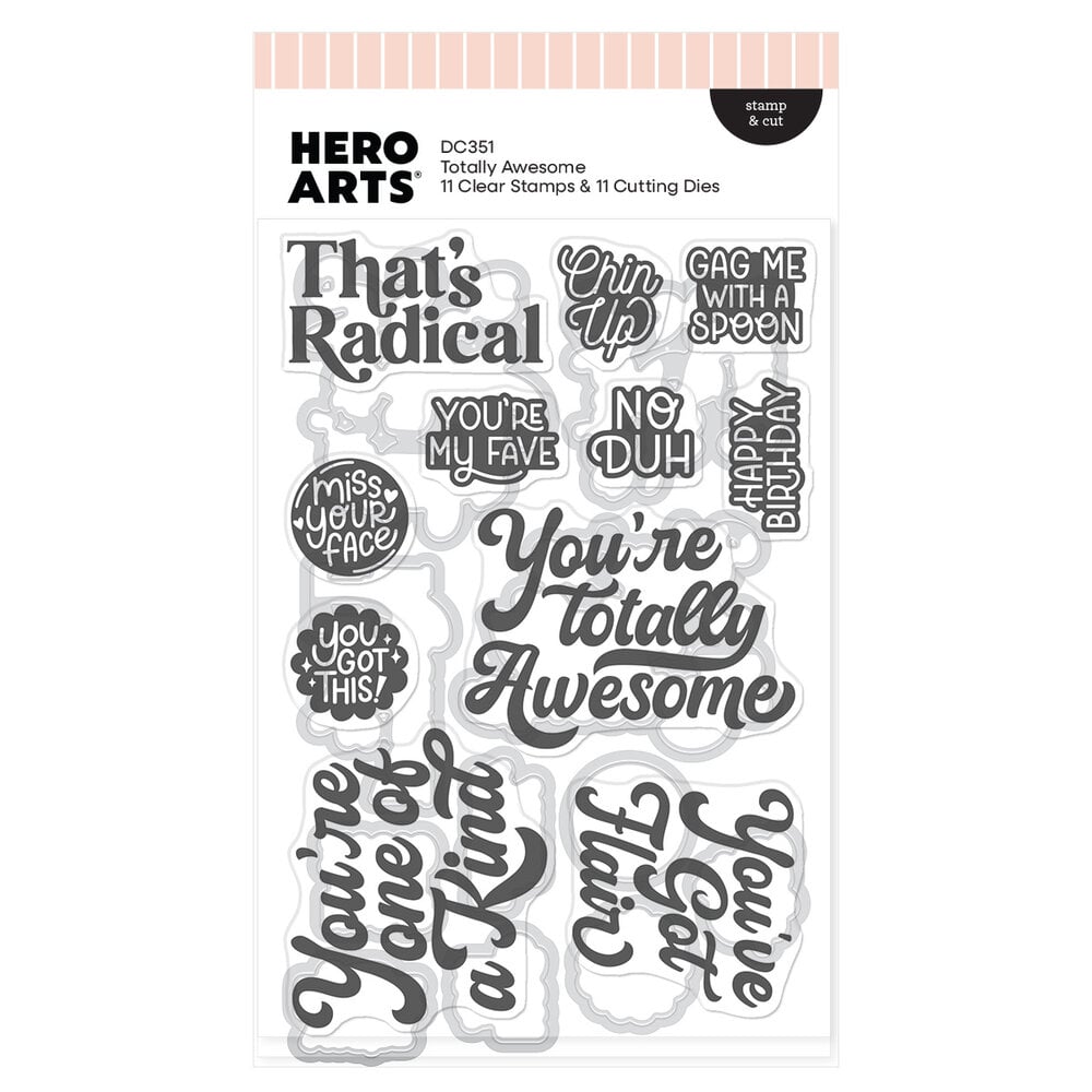 Hero Arts Friends With Flair Stamp & Cut Totally Awesome (DC351) Hero Arts Friends With Flair Stamp & Cut Totally Awesome (DC351)