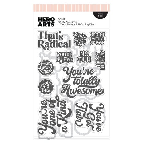Hero Arts Friends With Flair Stamp & Cut Totally Awesome (DC351) Hero Arts Friends With Flair Stamp & Cut Totally Awesome (DC351)