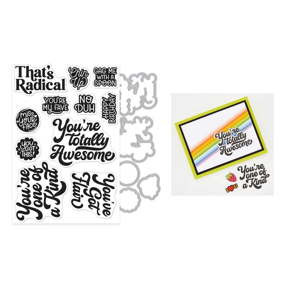 Hero Arts Friends With Flair Stamp & Cut Totally Awesome (DC351) Hero Arts Friends With Flair Stamp & Cut Totally Awesome (DC351)