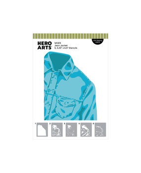 Hero Arts Friends With Flair Layering Stencil Set Jean Jacket (SA325)