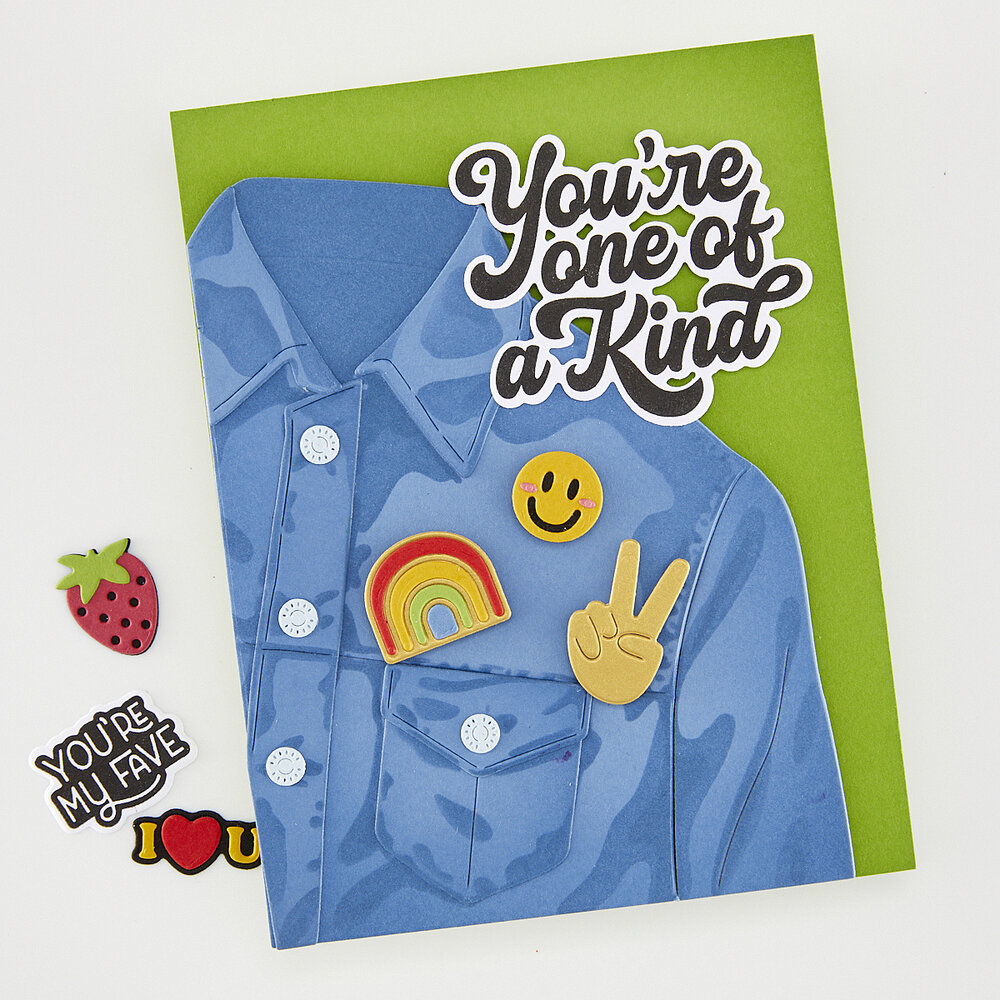 Hero Arts Friends With Flair Layering Stencil Set Jean Jacket (SA325) Hero Arts Friends With Flair Layering Stencil Set Jean Jacket (SA325)