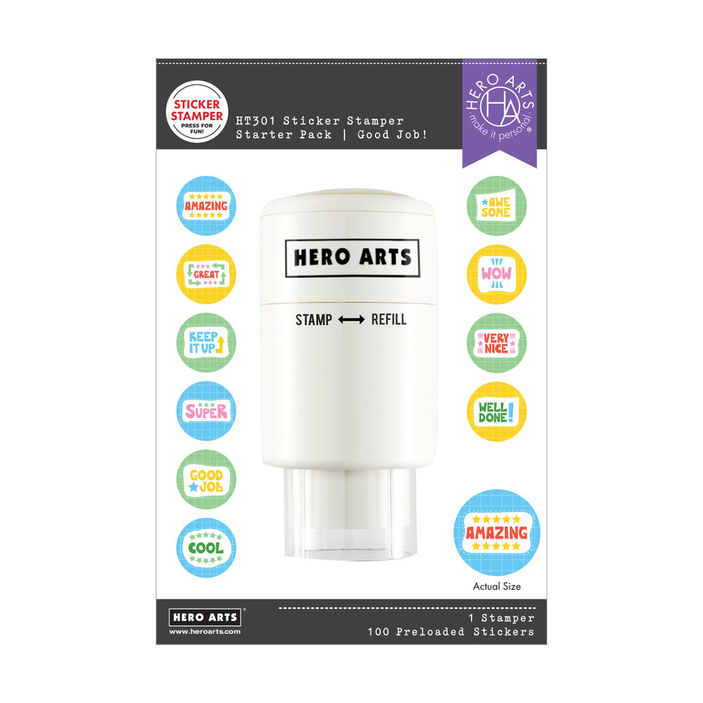 Hero Arts Sticker Stamper Starter Pack Good Job (HT301) Hero Arts Sticker Stamper Starter Pack Good Job (HT301)