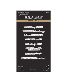 Spellbinders All My Senses Press + Foil Plate & Die Set All My Senses Sentiments (BP-341) Spellbinders All My Senses Press + Foil Plate & Die Set All My Senses Sentiments (BP-341)