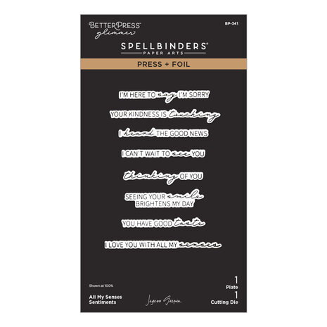 Spellbinders All My Senses Press + Foil Plate & Die Set All My Senses Sentiments (BP-341) Spellbinders All My Senses Press + Foil Plate & Die Set All My Senses Sentiments (BP-341)