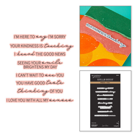 Spellbinders All My Senses Press + Foil Plate & Die Set All My Senses Sentiments (BP-341) Spellbinders All My Senses Press + Foil Plate & Die Set All My Senses Sentiments (BP-341)