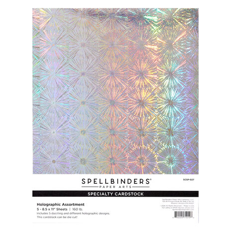 Spellbinders Just Add Cake Assortment 8,5x11 Inch Holographic Specialty Cardstock (SCSP-027) Spellbinders Just Add Cake Assortment 8,5x11 Inch Holographic Specialty Cardstock (SCSP-027)