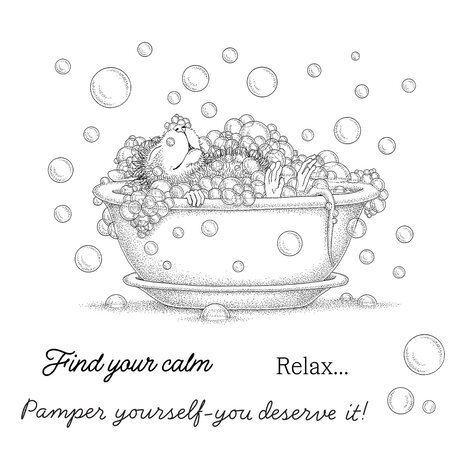 Spellbinders Party Parade Cling Stamp Set House-Mouse Spa Day (RSC-069) Spellbinders Party Parade Cling Stamp Set House-Mouse Spa Day (RSC-069)