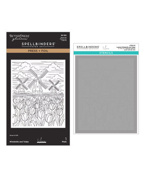Spellbinders Yana's Tulips Press + Foil Plate and Stencil Bundle Windmills and Tulips (BD-1071) Spellbinders Yana's Tulips Press + Foil Plate and Stencil Bundle Windmills and Tulips (BD-1071)